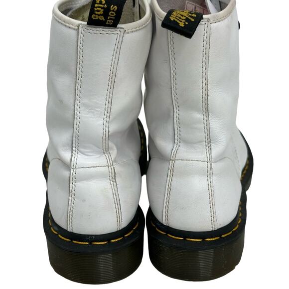 Dr. Martens 1460 Flat White Combat Boots - WHITE & BLACK - Picture 6 of 12